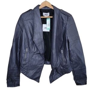 NWT Stitch Fix Jack by BB Dakota | Alianna Cropped Faux Leather Jacket Dark Grey